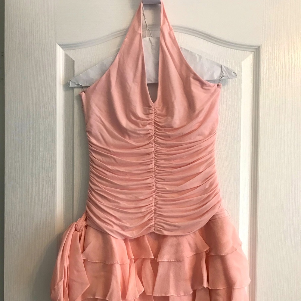 BCBG Halter Flutter Dress